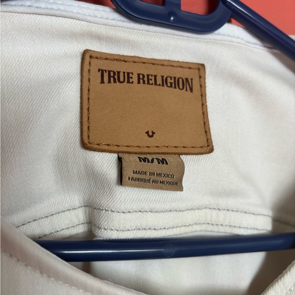 True Religion Dusty Bike White Jacket - Asymmetrical Zipper Denim Jacket - Med - Picture 13 of 15